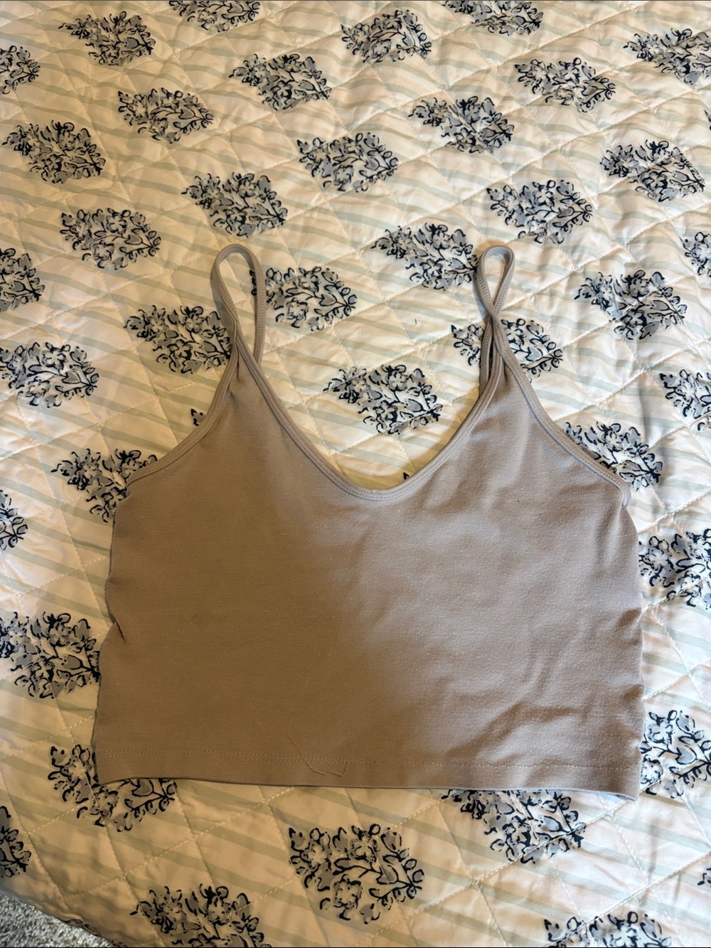 Sunday Best Taupe Slim-Strap Crop Cami
